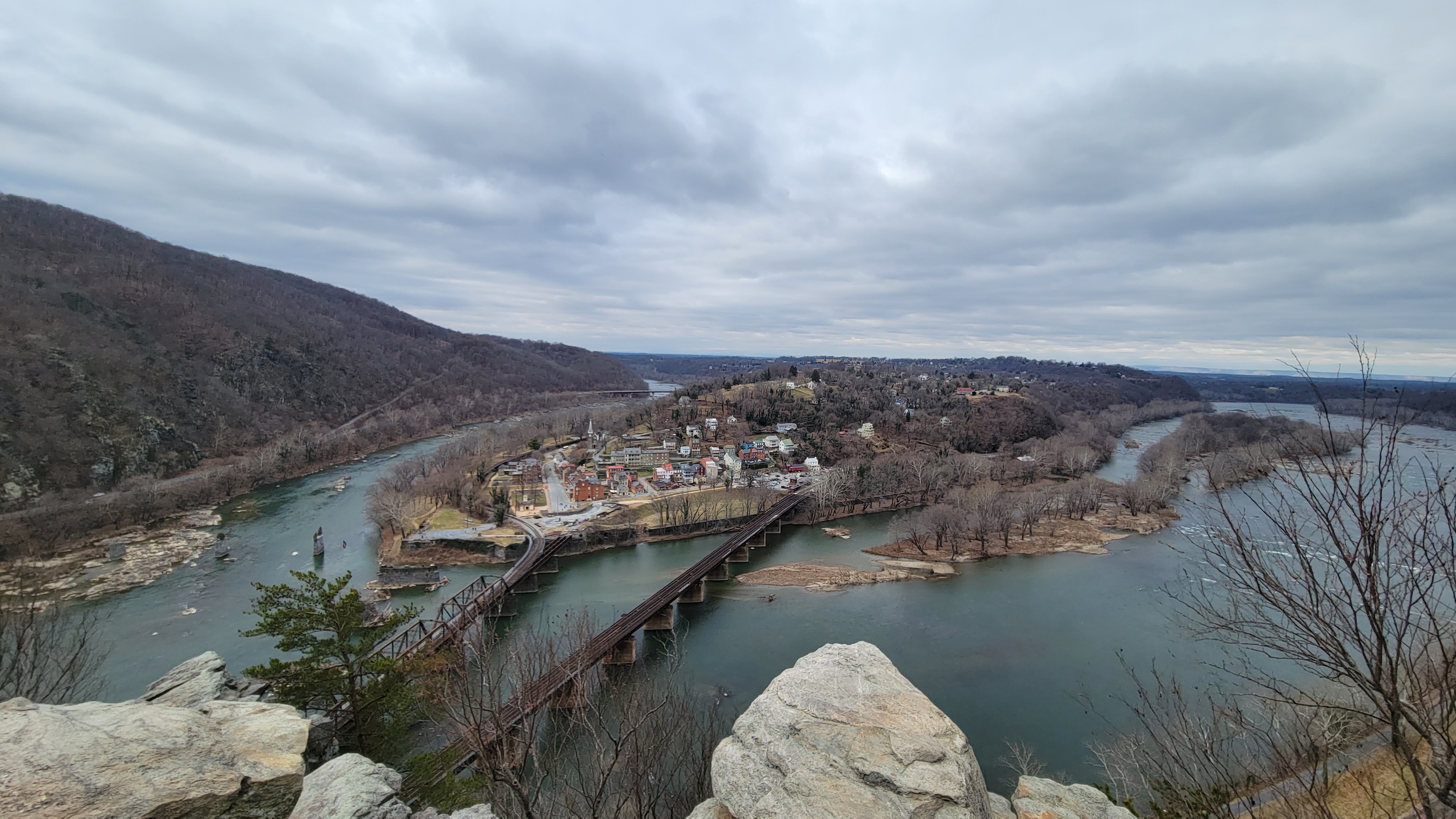 View of Harpers Ferry from the Maryland Heights trail